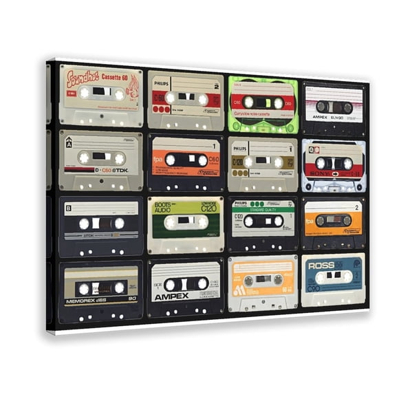 1pc Cassette Tape #music Classic Canvas Painting Poster, Pictures Print Wall Art With Inspirational Quotes For Office Bathroom Living Room Decor, Ready To Hang Festival Gift For Her Him