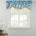 thumbnail image 2 of Tie Up Valances for Windows, Blue Ocean Adjustable Valance Curtains Window Treatment for Living Room/Bedroom, Summer Water Ripple Sea Waves Texture Rod Pocket Kitchen Curtains & Drapes 42x18 Inch, 2 of 9