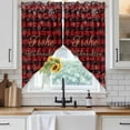 thumbnail image 6 of Black Christmas Swag Valances for Windows, Kitchen Curtains 36 Inch Length 2 Panels Set, Red Plaid Xmas Snowflake Winter Short Curtains for Small Windows Rod Pocket Cafe Curtains Drapes 28"x36", 6 of 8