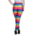 thumbnail image 3 of HDE Trendy Design Workout Leggings Fun Fashion Graphic Printed Cute Patterns Rainbow Stripes XL, 3 of 6