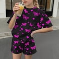 thumbnail image 7 of CYRBOKO Girls Outfit Sets, Short Sleeve Summer Elastic Waist Casual Two-piece Sets Multicolor Size 9-10 T, 7 of 7