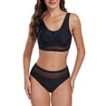 thumbnail image 5 of CAICJ98 Maillot de Bain Femmes Imprimé Cravate Triangle Maillots de Bain 2 Pièces Noir, S, 5 of 5