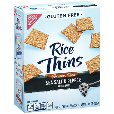 Nabisco Rice Thins Brown Rice Sea Salt & Pepper Thin Rice Snacks, 3.5 oz