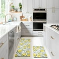 thumbnail image 2 of Lemon Kitchen Mat Set of 2 Watercolor Lemons Leaves Kitchen Rugs Anti Fatigue Thick Standing Cushioned Floor Waterproof Non Slip Runner Carpet Decor for Office Sink Laundry, 17.3" x28" + 17.3" x 47", 2 of 6