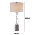 thumbnail image 5 of Benjara 30" Table Lamp- White Drum Fabric Shade- Modern Round Chrome Base, 5 of 7