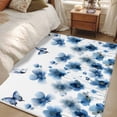 thumbnail image 4 of Navy Blue Floral Area Rugs 4'x6', Washable Small Throw Rugs for Office Bathroom, Spring Flowers Butterflies Watercolor Indoor Outdoor Rug Non-Slip Low Pile Carpet Runner Reversible Floor Mats, 4 of 8