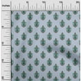 thumbnail image 1 of oneOone Cotton Flex Light Grayish Blue Fabric Leaves & Paisley Block Sewing Material Print Fabric By The Yard 40 Inch Wide, 1 of 4