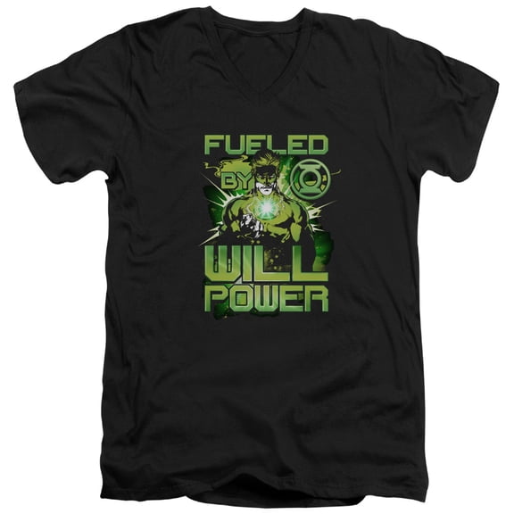 green lantern/fueled s/s adult v neck black gl302