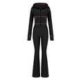 thumbnail image 6 of Women's Two Piece Waffle Tracksuit Set Fall Winter Oversize Workout Sport Gym Vacation Travel Casual Comfortable Lounge Long Sleeve Zipper Hoodie Jacket Sweatpants Set Sweatsuit Jogger Workout Set, 6 of 6