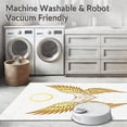 thumbnail image 5 of ODIKA 6'x9' Machine Washable Non-Slip Area Rug, Christmas Crochet Kit Wings Canvas Hook Needlecraft High Traffic Rug, Gold, 650495, 5 of 5