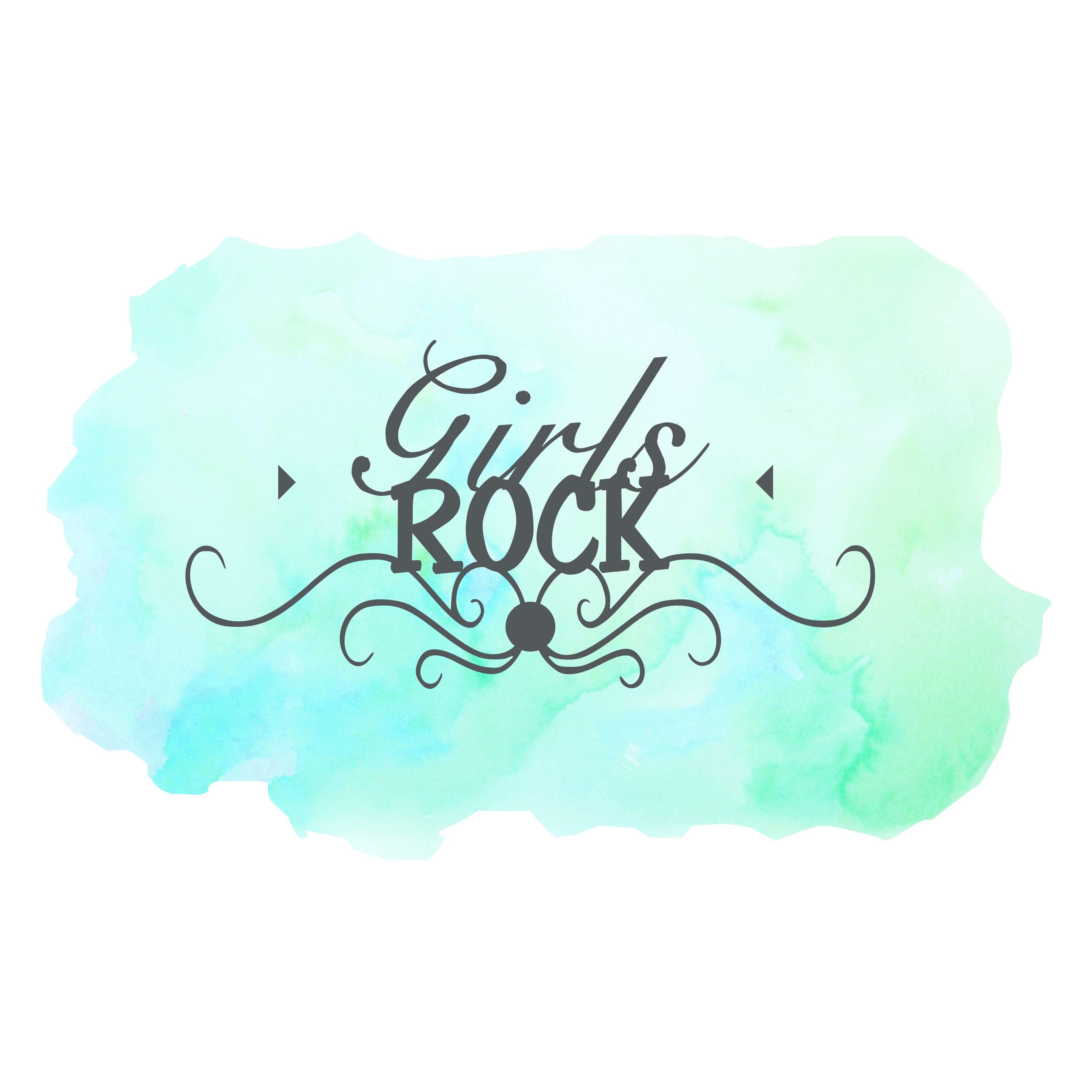 Girly Wall Decals for Girls Bedroom Girls Rock on watercolor