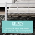 thumbnail image 4 of NNV King Size Metal Platform Bed Frame with Headboard Sturdy Steel Slats Support,White, 4 of 6