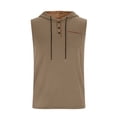 thumbnail image 6 of HappyYEE Men's Hooded Tank Tops Pullover Sleeveless Shirts with Drawstring Workout Gym Training Athletic Tank Top Khaki XXL, 6 of 9