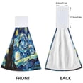 thumbnail image 4 of Coolnut Starry Night Hand Towels Set of 2 Soft Absorbent Kitchen Hanging Towels Dish Cloths Bathroom Hand Towels with Loop & Hook for Kitchen Bathroom Wash cloth, 4 of 7