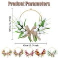 thumbnail image 3 of Spring Tulip Wreath for Front Door, Tulip Floral Wreath for Outdoor Wedding Decor, Boho Easter Holiday Wall Party Supplies ,16 Inches, Pink, 3 of 5