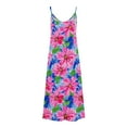 thumbnail image 4 of Cagogo Womens Summer Flowy Swing A Line Maxi Long Floral Sundresses Petite Dresses Casual Loose Spaghetti Straps Sleeveless V Neck Sexy Trendy Outfits Vestidos Casuales Para Mujer, 4 of 5