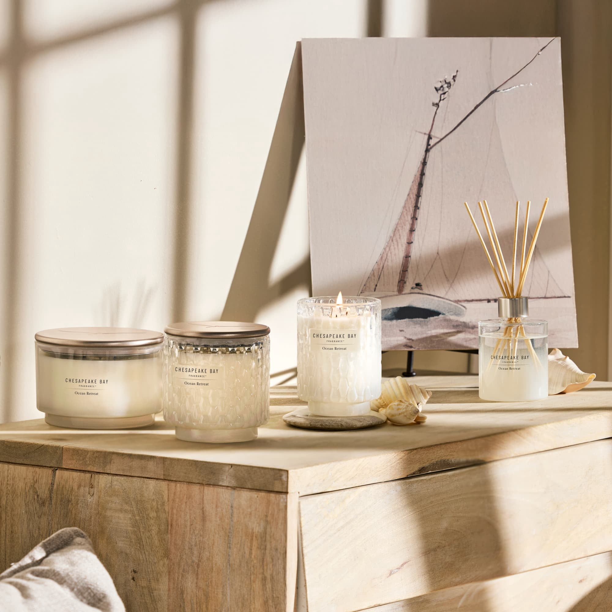 Chesapeake Bay Candle 4.5oz | Salted Sands Scent |Exclusive Mood Evoking Fragrance |Sea Glass-Inspired Jar | Premium Soy Blend Wax with Essential Oils | Coastal Fragrance for Home Décor or Gifting