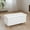 White, variant on 30 Inches Storage Ottoman Bench with Wooden Legs, Faux Leather Folding Ottoman Foot Rest, Storage Bench for Living Room, Hallway & Bedroom, Brown