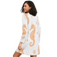 thumbnail image 2 of FORMRS Womens Long Sleeve Nightgowns Crew Neck Sleep Shirt Soft Pajamas Sizes S-3XL, White Seahorse, 2 of 8