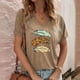 thumbnail image 1 of Fiudx Ofertas de La Semana Blusas con Cuello En V de Manga Corta con Estampado Informal a La Moda para Mujer, 1 of 5
