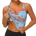 thumbnail image 3 of Uemuo Flamingo Pattern Women's Sports Bra - High Impact Support, Breathable, and Comfortable Athletic Bra for Running, Yoga, and Workouts, 3 of 9