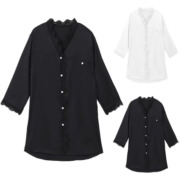 Elainilye Fashion Womens Robes Lightweight Printed Casual Homewear Loose Fitting Pajamas Nightgown Robes Bathrobe,White