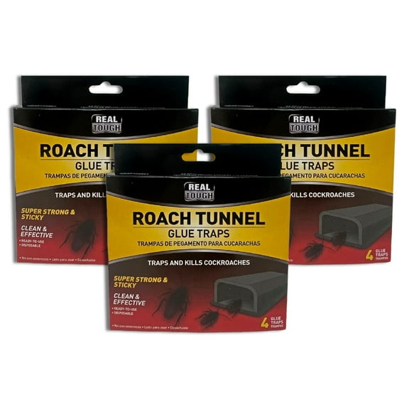 12 Pcs Roach Traps Cockroach Bug Pest Killer Bait Glue Trap Motel Tunnels