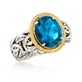 thumbnail image 4 of Ross-Simons 4.10 Carat London Blue Topaz Byzantine Ring in 14kt Yellow Gold and Sterling Silver, Women's, Adult, 4 of 5