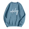 thumbnail image 4 of JIAYUE Women's Sweatshirt Autumn Winter Letter Print Crewneck Pullover Long Sleeve Hoodless Sweatshirts Casual Fashionable Soft Fleece Comfortable And Outdoor Play Wear, 4 of 4