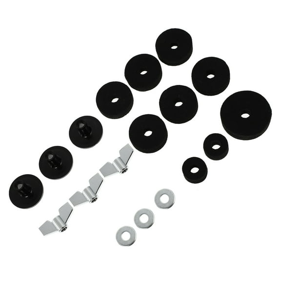 ifundom 18-Piece Drum Practice Pad Kit with Black Drumsticks, Cymbal Protectors, and Accessories for Drummers