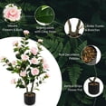 thumbnail image 5 of Topcobe 38 Inch Artificial Camellia Tree Faux Flower Plant in Cement Pot Pink, Artificial Trees for Home Decor Indoor Outdoor, 5 of 8