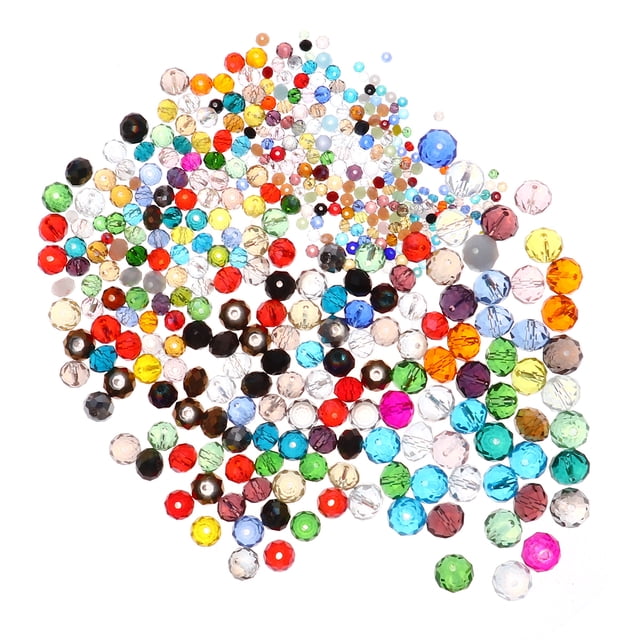 EeaseMX 550 cuentas de cristal bicono de colores, de 2 a 10 mm, para hacer pulseras, joyas y accesorios de bricolaje.
