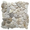 Marbled White 12 in. x 12 in. Sliced Natural Pebble Stone Floor and Wall Tile (10 sq. ft. / case)