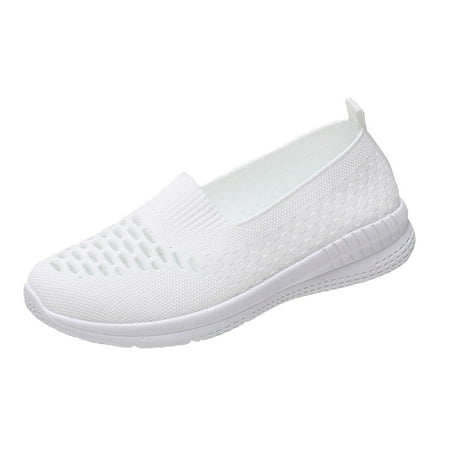 

nsendm High Top Womens Sneakers Ladies Fish Wedge Mouth Breathable Strap Rhinestone Heel Sneakers for Women Size 7 White 7.5