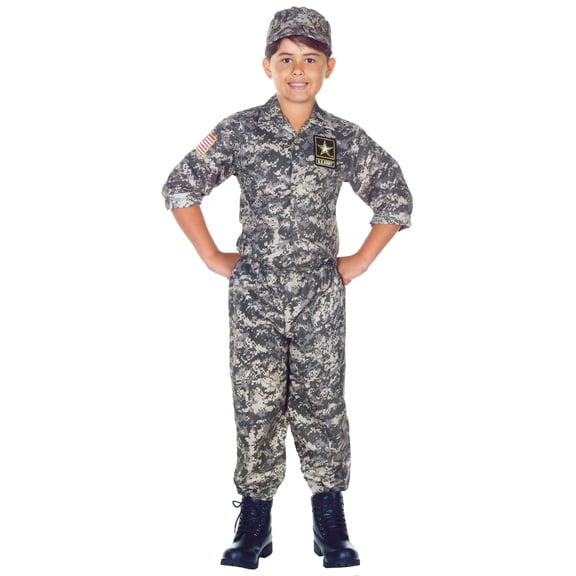 Underwraps U.S. Army Camo Military Halloween Fancy-Dress Costume for Child, Little Boys S (4-6)