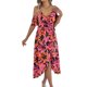 thumbnail image 2 of Vestido Bohemio de Verano 2025 para Mujer, con Hombros Descubiertos, Tirantes y Escote en V, Informal, y Fluido, con Abertura en el Muslo. Negro y Rojo XL, 2 of 10