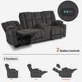 thumbnail image 6 of MCombo Power Reclining Sofa w/ Console and Massage USB Ports for Living Rooom Gray Fabric 6035, 6 of 9