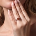 thumbnail image 4 of Gem Stone King 925 Sterling Silver Red Garnet and White Moissanite Engagement Ring for Women (1.57 Cttw, Gemstone January Birthstone, Round 6MM and 3MM, Size 5), 4 of 4