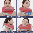 thumbnail image 3 of BUYUE Travel Neck Pillows for Airplanes, 360° Head Support Sleep for Long Flight, Skin-Friendly & Breathable, Kit with 3D Contoured Eye Mask, Earplugs and Storage Bag (Adult, Pink, 90+ lbs), 3 of 6