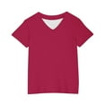 thumbnail image 4 of Girls Shirts Short Sleeve V-Neck T Shirts Soft Basic Tees Kids Tshirts Girls Boys Clothes Summer Tops T-Shirt 3-14 Years, 4 of 4
