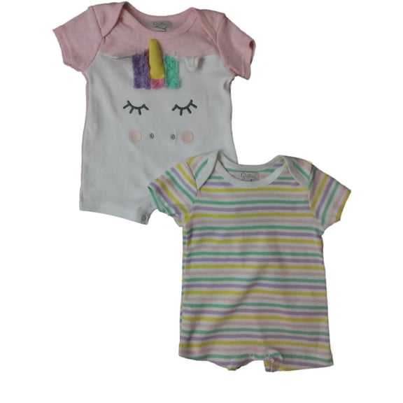 Infant Girls Unicorn Pegasus Pony 2pc Bodysuit Romper Set Baby Outfit