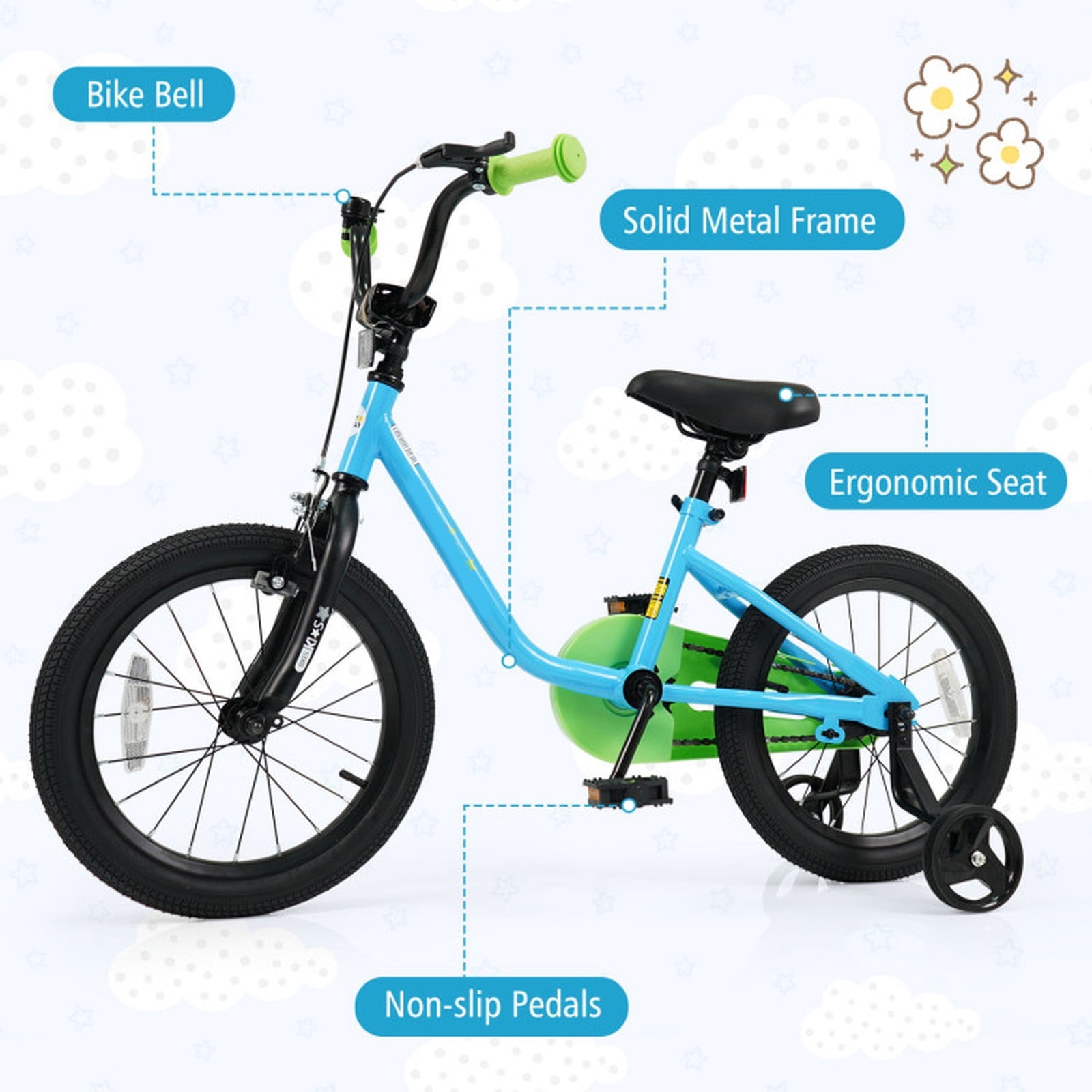 Redsmile Kids Bike 12 Inch for 3-4 Years Old Boys and Girls, Toddler Bicycle with Adjustable Handlebar and Seat, Height-Adjustable Beginner Bike for Kids 31.5"-41.3" Tall, 110 lb Capacity, Blue