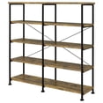 thumbnail image 4 of Analiese Engineered Wood 63-inch 4-shelf Double Bookshelf Rustic Nutmeg, 4 of 9