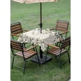 thumbnail image 4 of Outdoor Tablecloths with Umbrella Hole & Zipper, Green Eucalyptus 54x54 Inch Square Tablecloths, Farmhouse Weeping Leaves on Linen Waterproof Table Cloth, Patio/Pool/Picnic Table Covers, 4 of 8