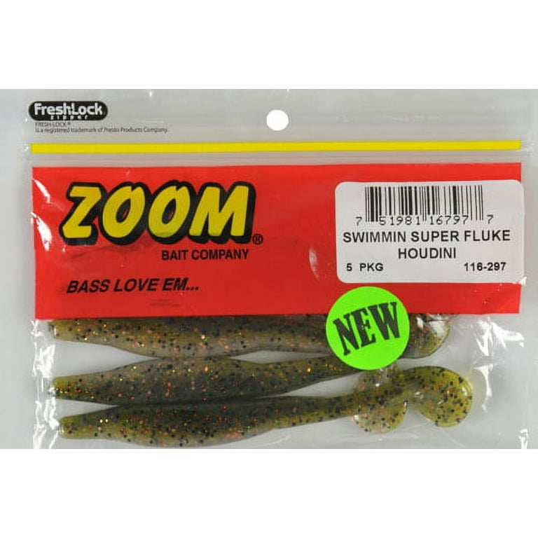 Zoom Swimmin Super Fluke 5pk Saltwater Paddle Tail Fishing Lures
