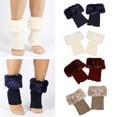 thumbnail image 5 of Yokua 1 Pair Winter Warm Furry Boot Cuffs for Women Ribbed Knitted Boot Topper Socks, 5 of 19