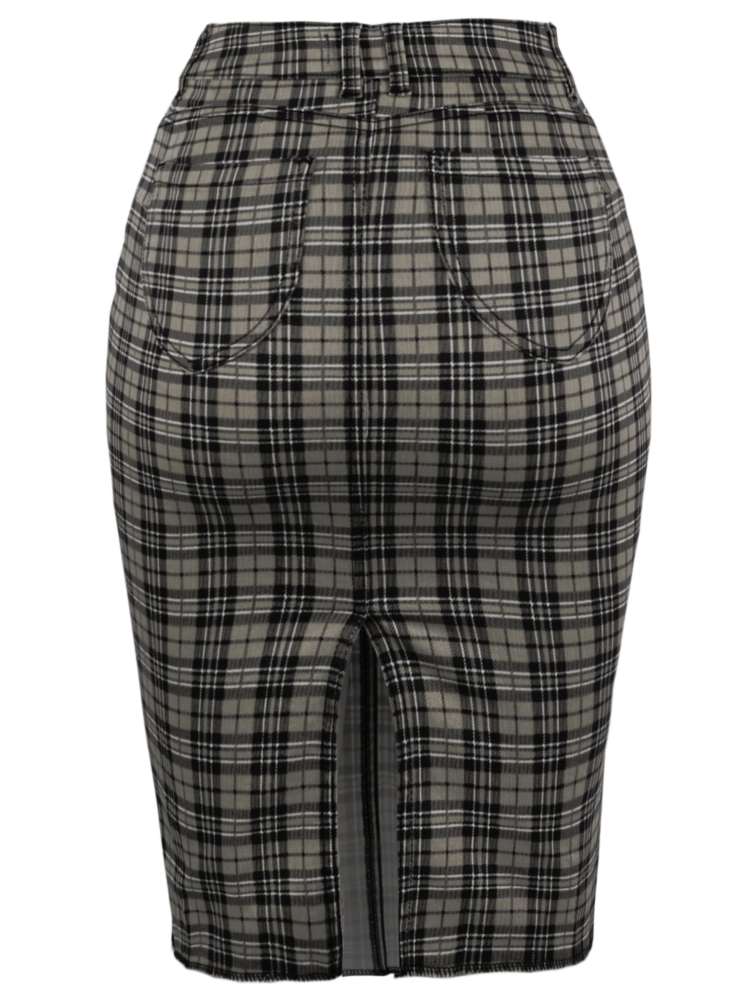 Janty asymmetrical plaid pencil skirt cheap