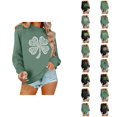 thumbnail image 1 of Chandail Graphique Trèfle de la Saint-Patrick pour Femmes 2026 Tendance à Manches Longues Col Rond Chandail Femmes chandail, 1 of 6