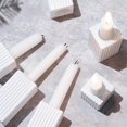 thumbnail image 3 of Portavelas LETINE de cristal blanco con rayas verticales (12 unidades), 3 of 6