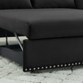 thumbnail image 2 of ARCTICSCORPION Velvet 3 In 1 Storage Sleeper Sofa with Pillows, Black, 2 of 9